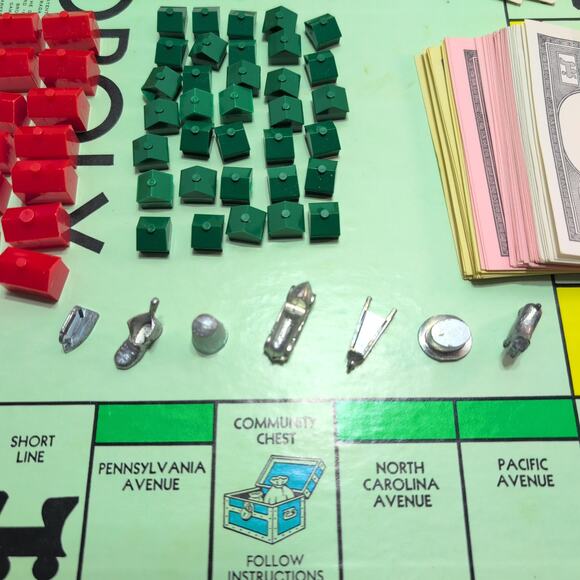 Vintage 1960's Monopoly Game Parker Brothers *Complete* - Picture 4 of 6